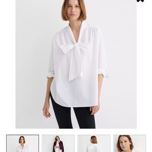 Loft - Bow Poplin Tunic Blouse